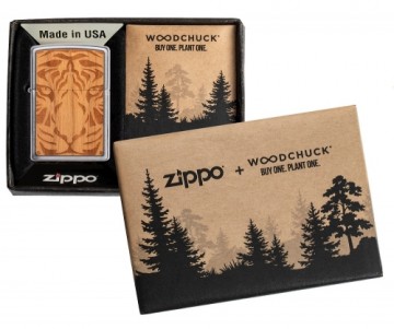 Zippo Lighter Woodchuck 49707 Cherry Tiger Head