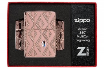 Zippo Lighter 49702 Armor® Geometric Diamond Pattern Design