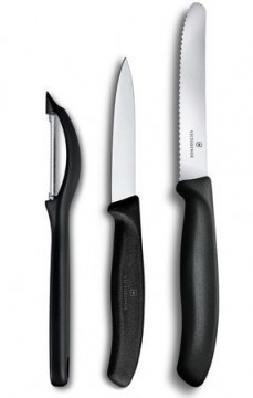 VICTORINOX SWISS CLASSIC PARING KNIFE SET WITH PEELER, 3 PIECES