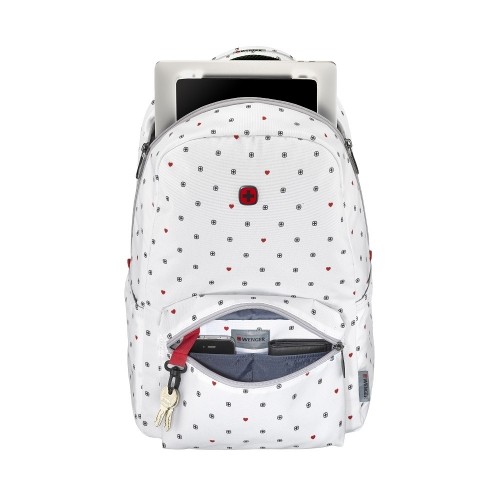 WENGER COLLEAGUE 16" LAPTOP BACKPACK WITH TABLET POCKET white heart print image 4