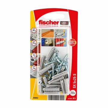 Sienas spraudņi un skrūves Fischer Sienas spraudņi un skrūves 20 Daudzums (5 x 25 mm)