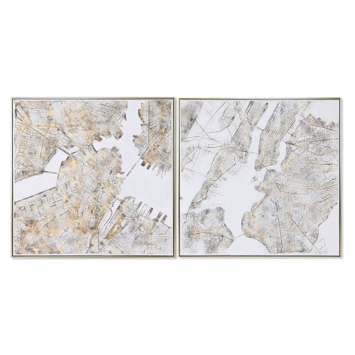 Glezna Home ESPRIT Pilsēta Loft 102 x 4,5 x 102 cm (2 gb.) image 1