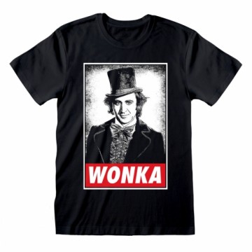 Unisex Krekls ar Īsām Piedurknēm Willy Wonka Wonka Melns