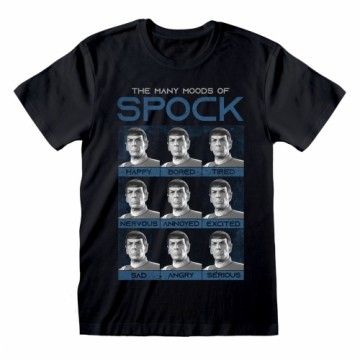 Unisex Krekls ar Īsām Piedurknēm Star Trek Many Mood Of Spock Melns