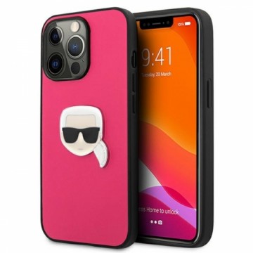 KLHCP13XPKMP Karl Lagerfeld PU Leather Karl Head Case for iPhone 13 Pro Max Pink