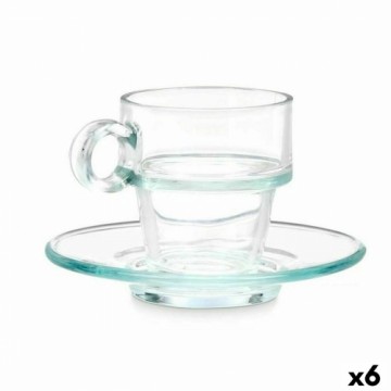 Vivalto Чашка с тарелкой Прозрачный Cтекло 90 ml (6 штук)