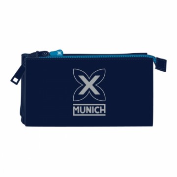 Тройной пенал Munich Nautic Тёмно Синий 22 x 12 x 3 cm
