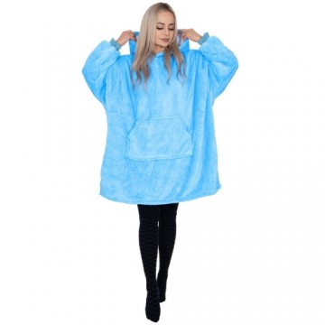 Одеяло с капюшоном большого размера hoodie blanket Springos HA7319 морской синий