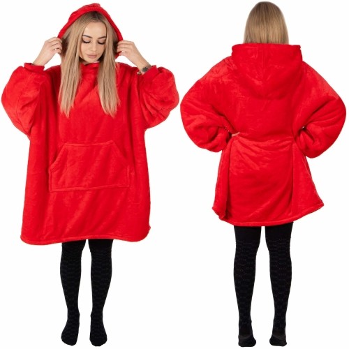 Liela izmēra kapuces sega hoodie blanket Springos HA7321 sarkans image 2
