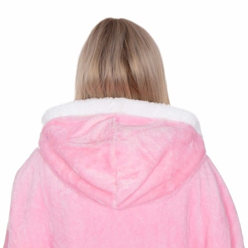 Liela izmēra kapuces sega hoodie blanket Springos HA7329 rozā image 3