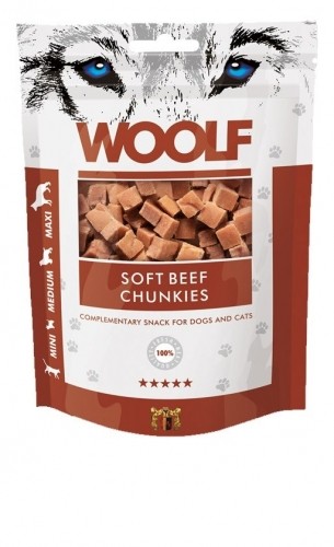WOOLF Soft Beef chunkies - dog and cat treat - 100g image 1
