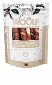 WOOLF Chicken Rawhide Twister - dog treat - 100 g
