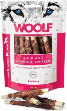 WOOLF Duck rawhide twister - dog treat - 100g