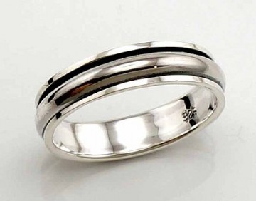 Sudraba laulību gredzens #2100434(POx-Bk), Sudrabs 925°, oksids (pārklājums), Izmērs: 22.5, 4.8 gr.