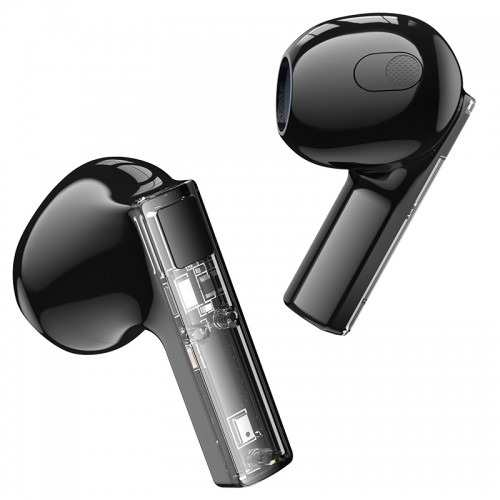 OEM Borofone TWS Bluetooth Earphones BW23 Crystal Bean Transparent Edition Black image 2