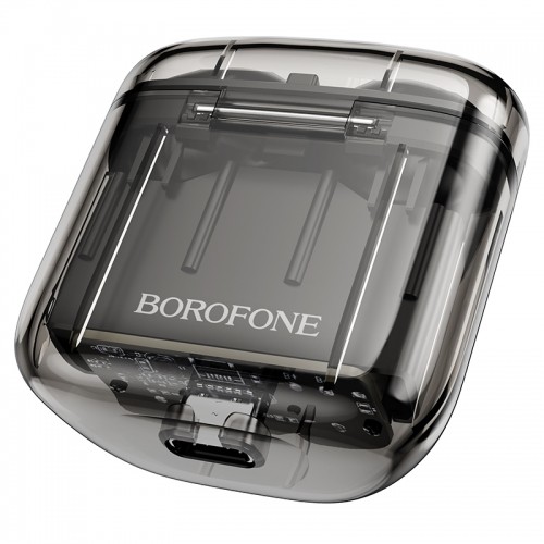 OEM Borofone TWS Bluetooth Earphones BW23 Crystal Bean Transparent Edition Black image 3