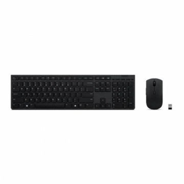 Клавиатура и беспроводная мышь Lenovo SLIM COMBO II ES MC00011728 Чёрный Испанская Qwerty