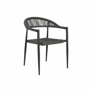 Садовое кресло Home ESPRIT Melns Tumši pelēks Alumīnijs Rotangpalma 56 x 60 x 78 cm