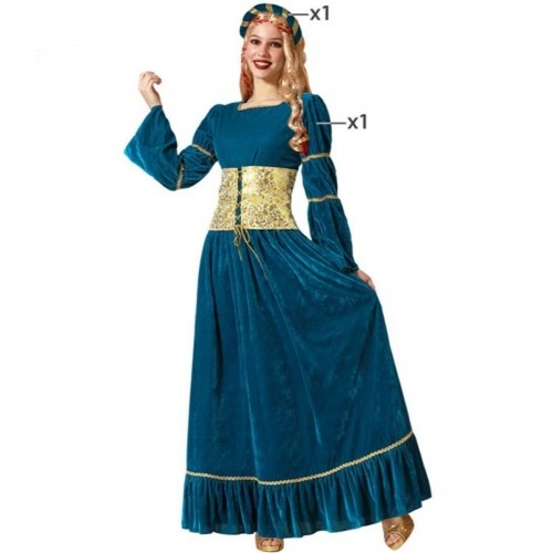 Bigbuy Carnival Маскарадные костюмы для взрослых Синий Королева средневековая image 1