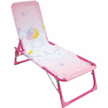 Pludmales saules gulta Fun House Unicorn Deckchair Sun Lounger 112 x 40 x 40 cm Bērnu Locīšana