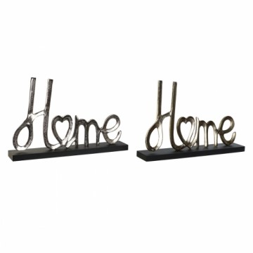 Декоративная фигура DKD Home Decor Чёрный Позолоченный Серебристый город 46 x 8 x 29 cm (2 штук)