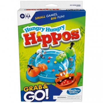 Hasbro Gaming HUNGRY HUNGRY HIPPOS Дорожная версия Grab&Go