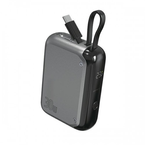 4smarts Powerbank Pocket 10000mAh 30W z wbudowanym kablem USB-C 15cm space grey 540699 image 1