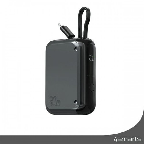 4smarts Powerbank Pocket 10000mAh 30W z wbudowanym kablem USB-C 15cm space grey 540699 image 2
