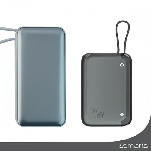 4smarts Powerbank Pocket 10000mAh 30W z wbudowanym kablem USB-C 15cm space grey 540699 image 4