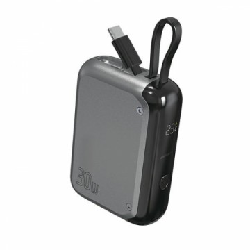4smarts Powerbank Pocket 10000mAh 30W z wbudowanym kablem USB-C 15cm space grey 540699