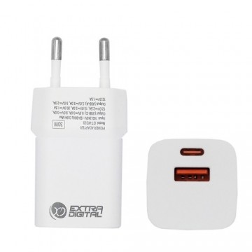 Extradigital Charger GaN USB Type-C, USB Type-A: 30W, PPS