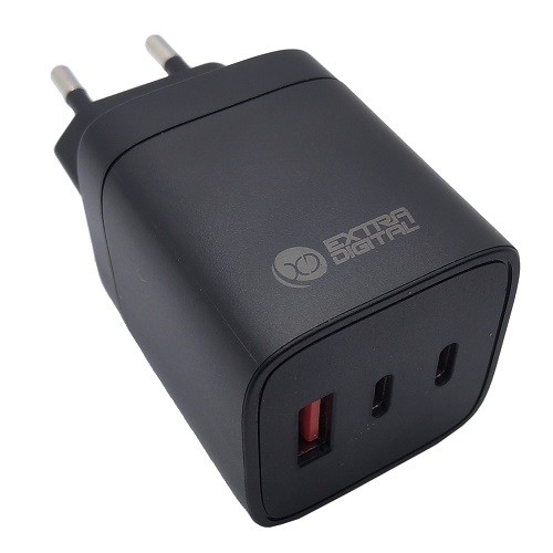 Extradigital Charger GaN 2x USB Type-C, USB Type-A: 65W, PPS image 1