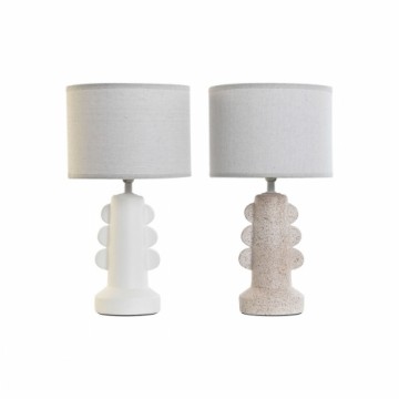 Galda lampa Home ESPRIT Balts Bēšs Keramika 40 W 220 V 23 x 23 x 41 cm (2 gb.)