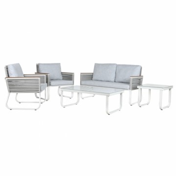Galda komplekts ar 3 krēsliem Home ESPRIT Pelēks Tērauds Polikarbonāts 128 x 69 x 79 cm