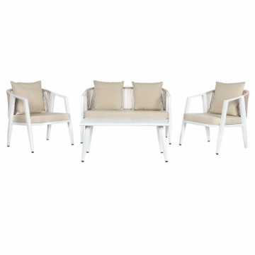 Набор стол и 3 кресла Home ESPRIT Белый Сталь 123 x 66 x 72 cm