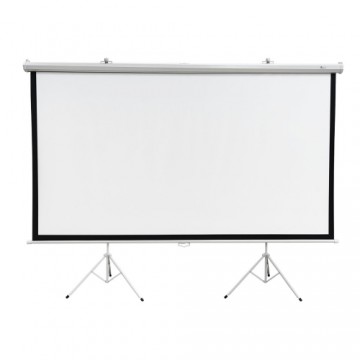 EXTRALINK PROJECTION SCREEN 120" 16:9, 266x149CM WHITE PVC, SEMI-AUTO ROLLER, WITH STAND, PSR-120