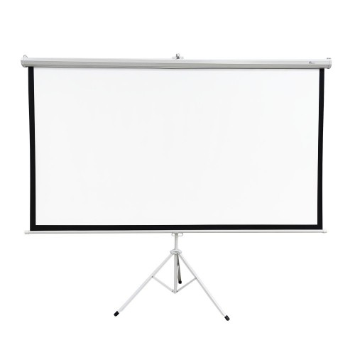 EXTRALINK PROJECTION SCREEN 100" 16:9, 220x125CM WHITE PVC, SEMI-AUTO ROLLER, WITH STAND, PSR-100 image 1