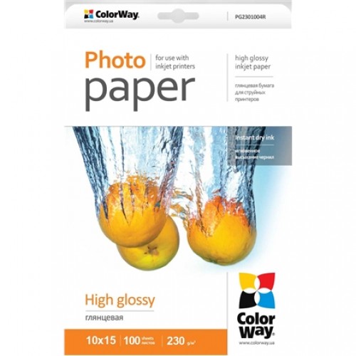 ColorWay High Glossy Photo Paper  100 sheets  A4  Weight 230 g|m2 image 1