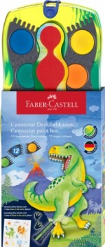 Akvareļu krāsas Faber-Castell Connector Dino, 12 krāsas