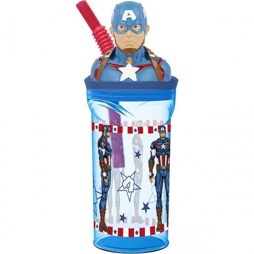 CapitÁn AmÉrica Glāzi ar Salmiņu Capitán América CZ11331 360 ml 3D image 1