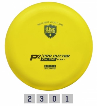 Discgolf DISCMANIA Putter D-LINE P2 FLEX 1 Yellow 2/3/0/1