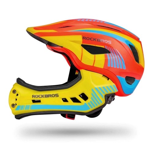 Children's bicycle helmet with detachable visor Rockbros TT-32SOYB-S size S - yellow-orange image 3