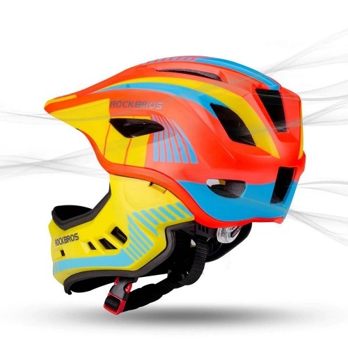 Children's bicycle helmet with detachable visor Rockbros TT-32SOYB-S size S - yellow-orange image 5
