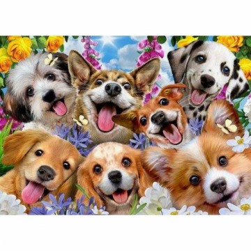 Puzle un domino komplekts Educa Doggy selfie 1000 Daudzums