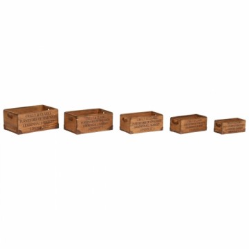 Ящики для хранения Home ESPRIT Коричневый Металл древесина ели 35 x 22 x 15 cm 5 Предметы