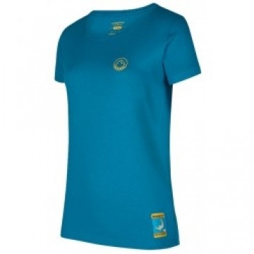 La Sportiva Krekls CLIMBING on the MOON T-Shirt W XS Turchese/Giallo