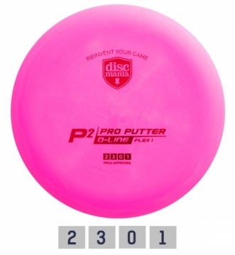 Discgolf DISCMANIA Putter D-LINE P2 FLEX 1 Pink 2/3/0/1