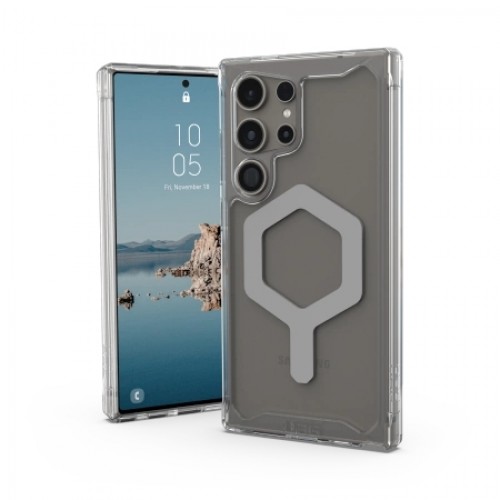 UAG Plyo Pro Magnet case for Samsung Galaxy S24 Ultra with magnetic module - transparent-gray image 1
