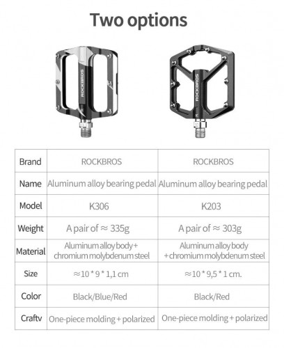 Rockbros K203-BK bicycle pedal set - black image 1