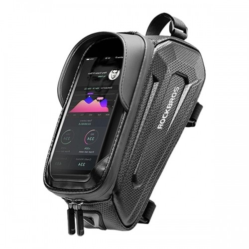 Rockbros B68-1 armored bicycle bag with phone cover 1.5l - black image 1